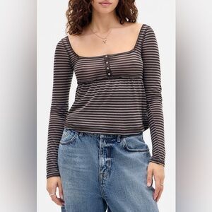 BDG Urban Outfitters, Brittney Long Sleeve Babydoll Top